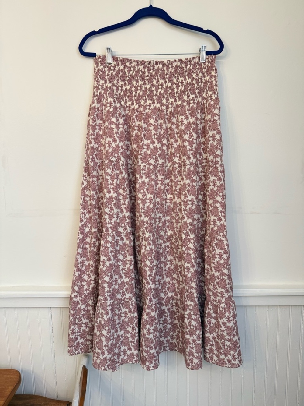 Talula Cream and Dusty Pink Floral Maxi Skirt - Picture 1 of 3
